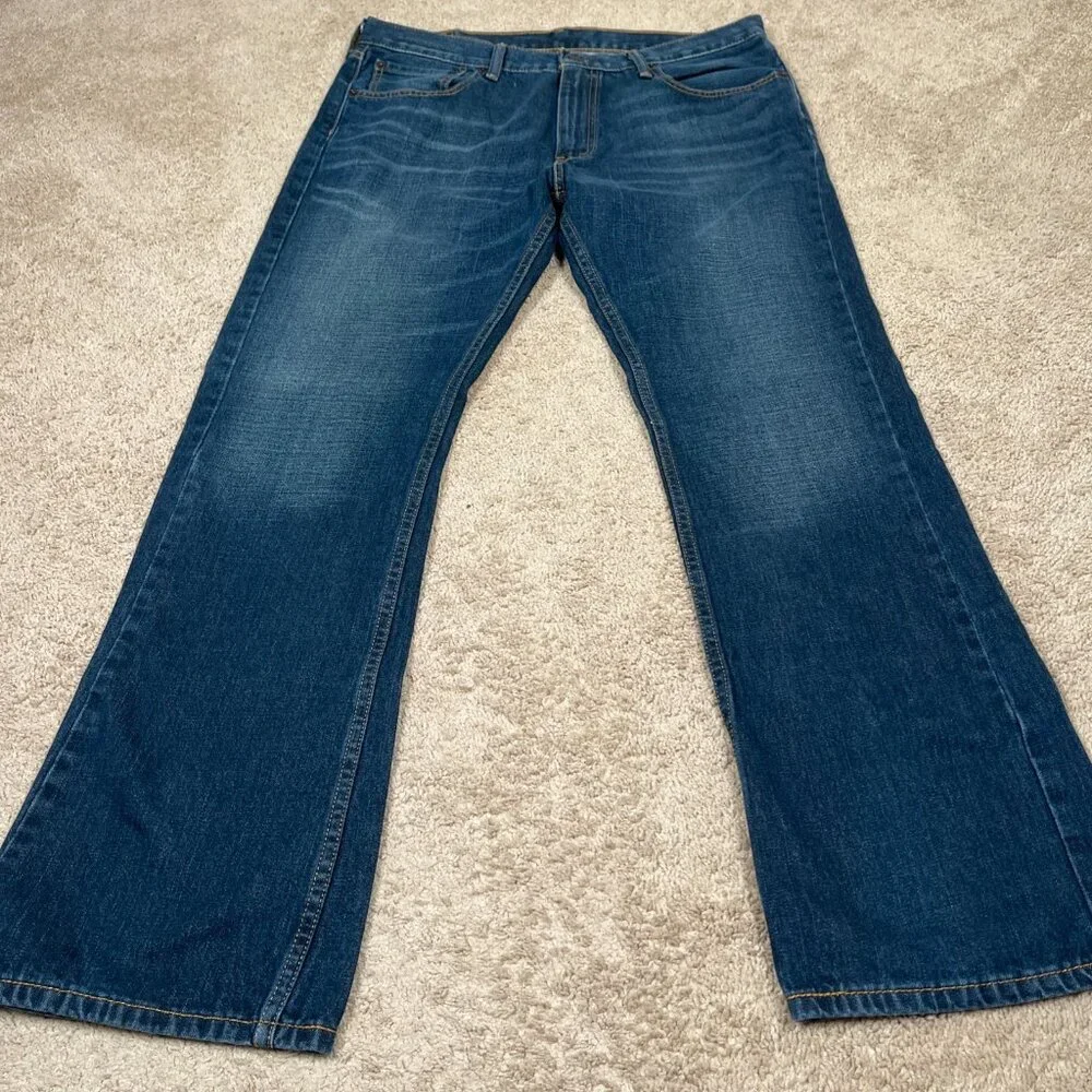 Levis 527 Jeans Mens 36x31 Blue Bootcut Low Rise Dark Wash 100% Cotton Denim